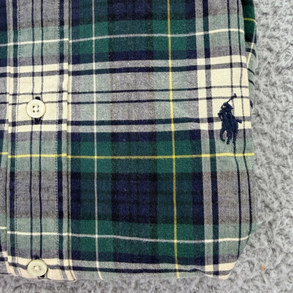 Polo Ralph Lauren Blake Mens XXL Green Navy Plaid Cotton Button Down Shirt NEW
